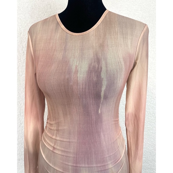 ZARA • Abstract Printed Tulle Long Sleeve Blouse Top - Picture 2 of 14